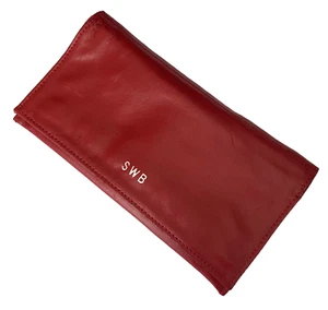 Women's Lillian Vernon Bi-fold Red Genuine Leather Wallet 4.5" X 8" - Picture 1 of 5