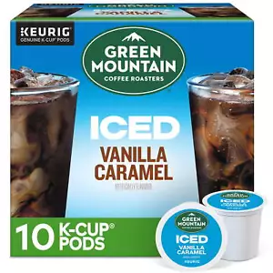 Green Mountain Coffee Roasters,10 Count,Iced Vanilla Caramel K-Cup Coffee Pods - Picture 1 of 13