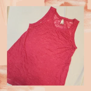 Hot Fuchsia Fitted Stretchy Burnout Lace Sleeveless Scoop Neck Tank Top Size Med - Picture 1 of 1