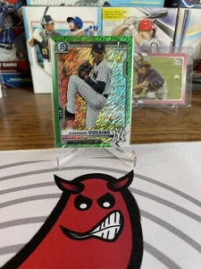 2021 Bowman 1st Chrome Alexander Vizcaino Green Shimmer Refractor 48/99- Yankees - Picture 1 of 3