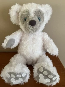 DISNEY~HIDDEN MICKEY~PRE-DUFFY~ WHITE Sparkle/Gray Face 15” Plush Bear Rare - Picture 1 of 6