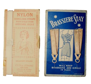 40s BRA SLIP GIRDLE ATTACHMENTS on ORIGINAL CARDS LINGERIE ACCESSORY VINTAGE - Imagen 1 de 10