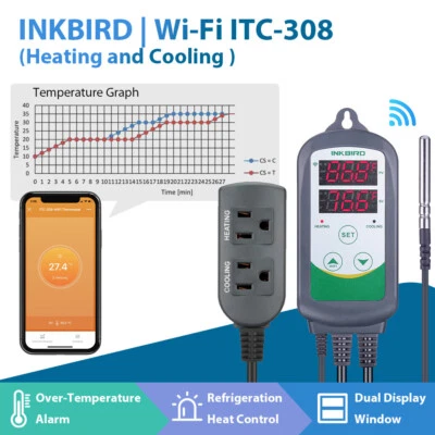 Inkbird 308 Wifi Temperature Controller Pre-wired Digital Wifi Thermostat Switch - Image 1 of 4