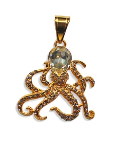 Original Bahnmüller Edelstahl Krake Anhänger 36 x 33mm in Gold (1513) - Bild 1 von 1