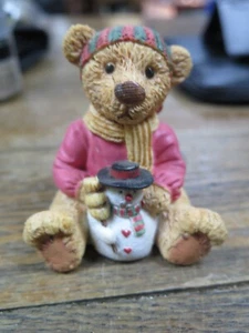 Take me Home Teddies Cute! Bear Figurines WINTER WILLIE SNOWMAN - Picture 1 of 4