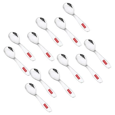 Set Di 12 Acciaio Inox Piccoli Mini Cucchiaio per Tutti Tè Caffè Sugar Spice Box - Immagine 1 di 4