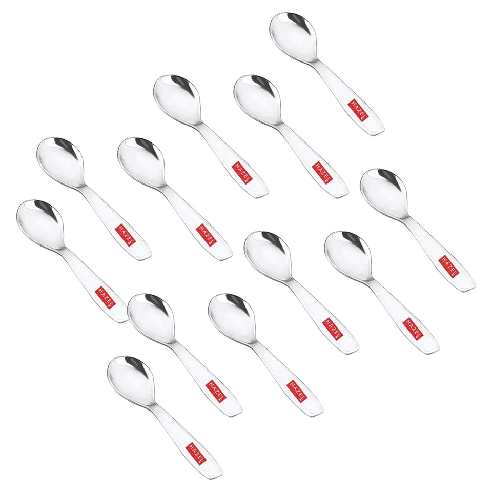 Set Di 12 Acciaio Inox Piccoli Mini Cucchiaio per Tutti Tè Caffè Sugar Spice Box - Immagine 1 di 4