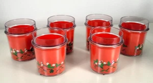 Vintage USA Lot of 6 - Thermo Serv 12 oz Red Strawberry Insulated Cups Tumblers - Picture 1 of 8