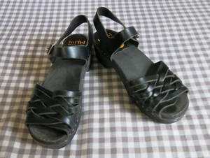 Swedish Hasbeens Braided Debutant leather sandals black clogs shoes EU 36 US 6 - Picture 1 of 11