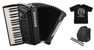 Acordeón de piano Hohner Bravo III MyColor 72 bajo Night Jet negro + bolsa_correas_té Foto 1 de 4