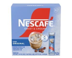 Nescafe Sweet & Creamy Iced Coffee, Instant Coffee Sachets, 16x16g Coffee To Go - Picture 1 of 6