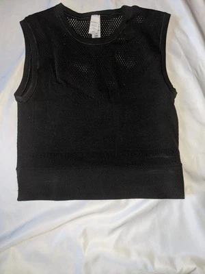 Camiseta sin mangas corta Athleta Pavana negra talla pequeña mediana elástica nailon spandex Foto 1 de 4