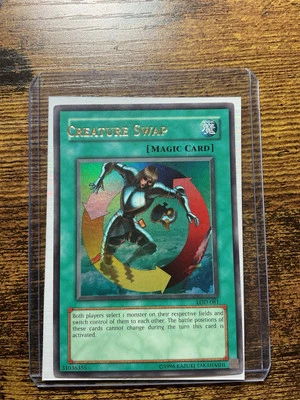 Yugioh Creature Swap LOD-081 Ultra Rare Heavy Stamp Name Shift Double Misprint - Image 1 of 4