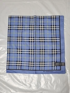 BURBERRY Unused Cotton Handlerchief Scarf Check Blue - Picture 1 of 2