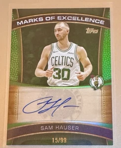 2025-26 Topps /99 Sam Hauser Auto Green Foil Color Match Marks Of Excellence ☘️ - Picture 1 of 5
