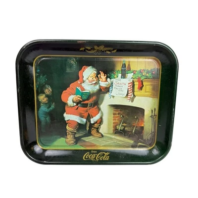 Bandeja de Navidad vintage de Coca Cola Santa Claus plato para servir coleccionable - SER Foto 1 de 3