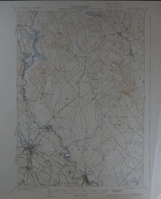 USGS Topographic Map Berwick Maine Antique Printed 1937 16x20 Art - Image 1 of 4