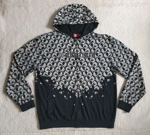 Elements Mens Black White Y2K Skateboard Style Full Zip Hoodie Sweatshirt XL - Picture 1 of 5