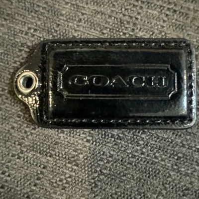 Llavero bolso charol negro 2" COACH dije llavero etiqueta colgante Foto 1 de 4