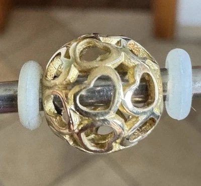 Trollbeads Hearts, TAUBE-00119, 18K Gold, echtes Sammlerstück, für Weihnachten - Bild 1 von 4