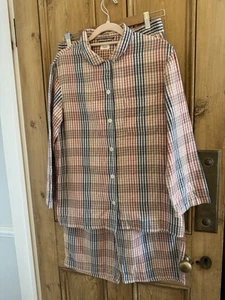 Toast Cosy Double Cotton Apricot Checked Pyjamas-S-Beautiful - Picture 1 of 9