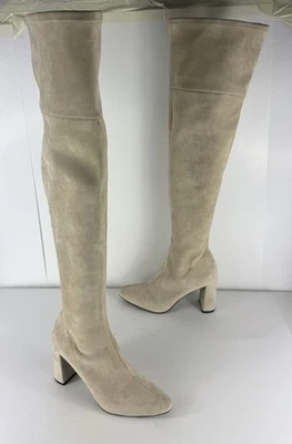 Bota Jeffrey Campbell Ice Nude Gamuza Parisah Sobre la Rodilla Talla EE. UU. 7 Foto 1 de 4