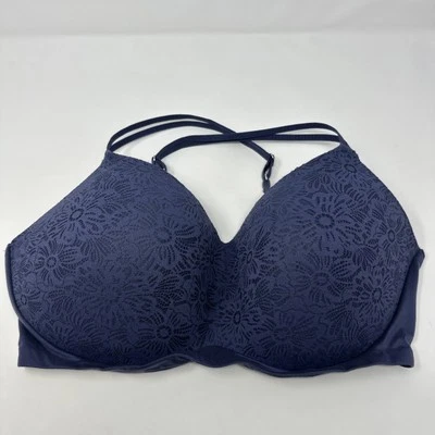 Aerie Real Sunnie Bloom Lace Wireless Push Up Bra Navy 40DD Soft Comfort - Image 1 of 4