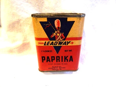 Leadway Paprika  1.75 Oz. Spice Tin - Leadway Foods Chicago, ILL. IL. Circa 1950 - Image 1 of 4