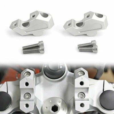 CNC Rialzi Riser Manubrio 22mm Argento Per BMW F 750 GS 2018 2019 T9 - Immagine 1 di 4
