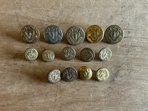 Massachusetts Button State Seal Militia Natl Guard Vtg Junk Drawer Lot Of 14 - Picture 1 of 24