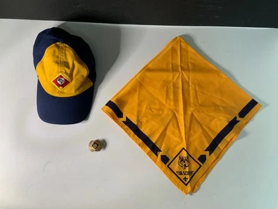 Vintage Boy Scout (BSA) Wolf Cub Hat, Neckerchief & brass slide - Image 1 of 4