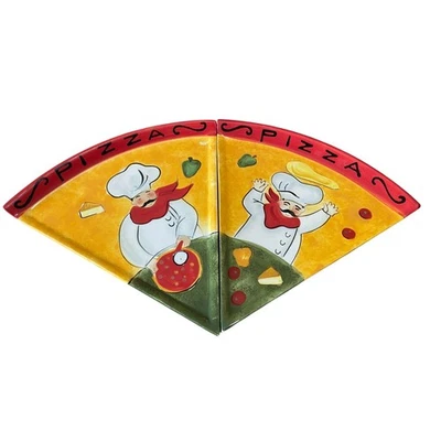 Juego de 2 platos de rebanadas de pizza internacionales certificados Jennifer Brinley Foto 1 de 4
