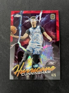 2023 Topps Chrome Sapphire OTE Hurricane #H-3 Naasir Cunningham RC Red /5 - Picture 1 of 9