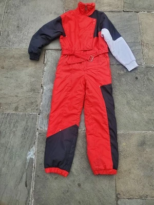 Vintage 1980's Ski Lion One Piece RED Ski Suit Snowsuit Size Large - Image 1 of 4
