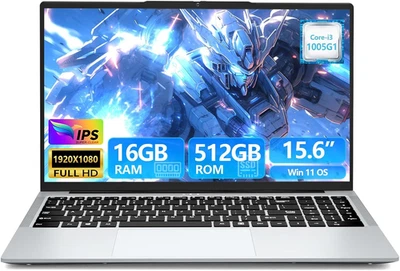 PC Portatile 15,6 Pollici, Notebook Core I3-1005G1 Processore, Win 11 Portatile  - Immagine 1 di 4