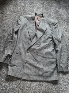Mens Next Blazer Jacket, Size 42 Regular, Grey, Pure Wool, Check, Button Up, - Picture 1 of 7