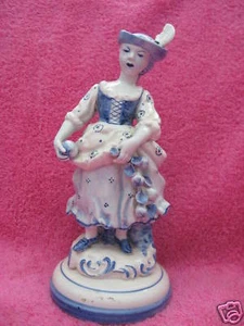 Bassano-Girl with Fruit-Blue/White-K28C-7 1/2" - Picture 1 of 3