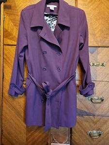 Versailles Size 14 Women's Eggplant Purple Double Breasted Trench Midi Legnth... - Picture 1 of 9