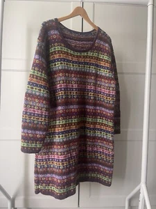 Kaffe Fassett Lidiya Handknit Dress Rare Rowan Felted Tweed  Wool L/XL - Picture 1 of 10