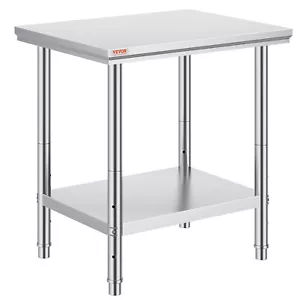 VEVOR Stainless Steel Kitchen Bench 762x610mm Work Food Prep Table Commercial - Picture 1 of 12