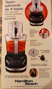 Hamilton Beach NIB Big Mouth Food Processor - Black 12 Cup Bowl 500W motor - Picture 1 of 11