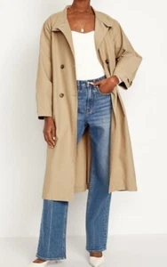 Old Navy Oversized Double-Breasted Tan Trench Coat Size 2X - Picture 1 of 12