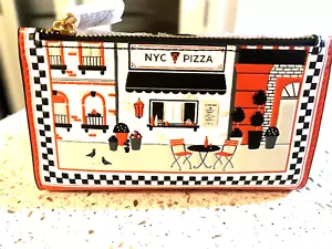 Kate Spade Slice Embossed Pizzeria Small Slim Bifold Wallet Bright Red BNWT - Picture 1 of 4