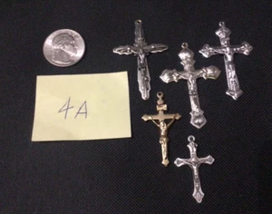 Lot of 5 Crosses Silver Tone and Gold Tone - Picture 1 of 2