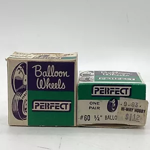 (2) NOS Perfect Parts Co. 1 Pair Of 1/2" Balloon Wheels #60 RC Airplanes Parts - Picture 1 of 5
