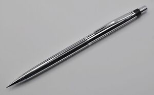 Vintage Platinum Chrome Black Stripe 0.5mm Pencil Japan