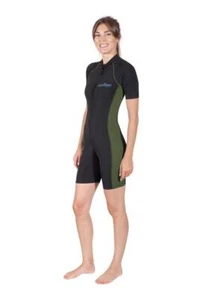 Ecostinger UV Sonnenschutz Badeanzug chlorbeständig schwarz/khaki UPF50+ - Bild 1 von 4
