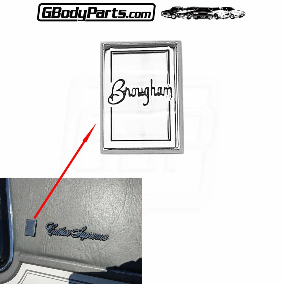 78-88 Olds "Brougham" Vela Techo Panel Vinilo Top Emblema Script Nuevo Repro CADA UNO Foto 1 de 1