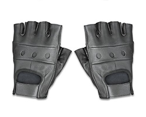 Raider Black XX-Large Leather Fingerless Gloves