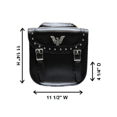 ALFORJAS IMPERMEABLES CON TACHUELAS PARA MOTO PVC NEGRAS 11.5" W PARA KAWASAKI - UDA72 Foto 1 de 4